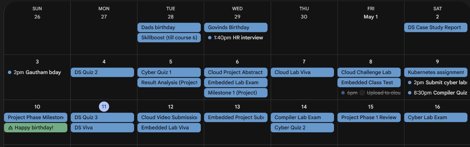 My Calendar